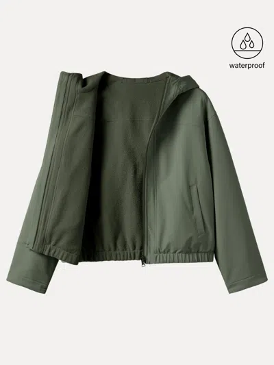 Oglmove Water-proof Fleece Reversable Hooded Jacket In Green