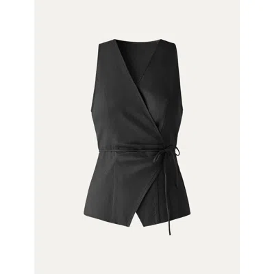 Oglmove Wrap Top With Self-tie In Black