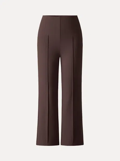 Oglmove Wrinkle-resistant High Rise Cropped Flare Leg Travel Pant In Hickory Brown