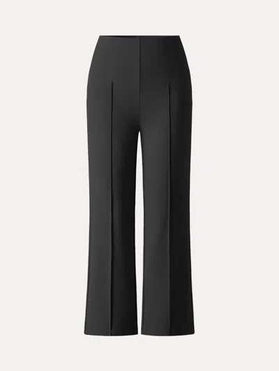 Oglmove Wrinkle-resistant High Rise Cropped Flare Leg Travel Pants In Black