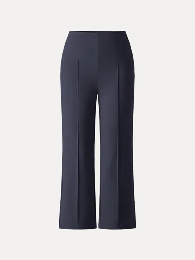 Oglmove Wrinkle-resistant High Rise Cropped Flare Leg Travel Pants In Blue