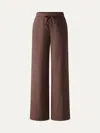Oglmove Wrinkle-resistant Linen Drawstring Wide Leg Pant With Pockets In Brown