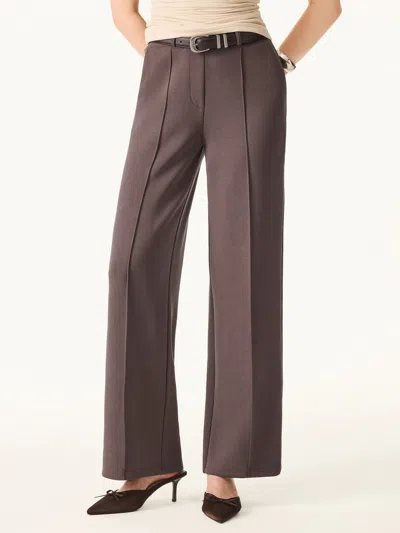 Oglmove Wrinkle-resistant Mid Rise Straight Leg Pants With Pockets