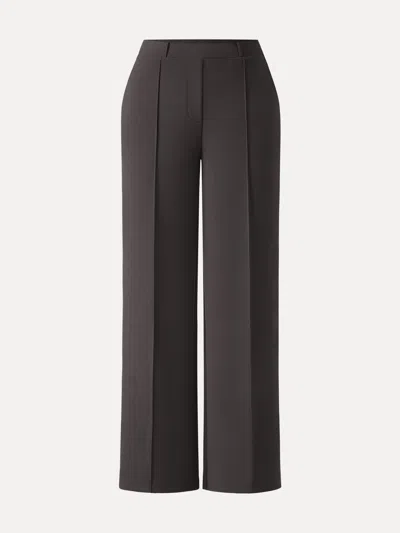 Oglmove Wrinkle-resistant Mid Rise Straight Leg Pants With Pockets In Gray