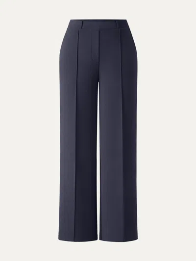 Oglmove Wrinkle-resistant Mid Rise Straight Leg Pants With Pockets In Blue