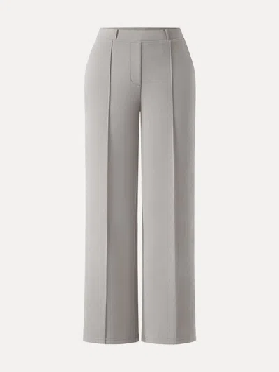 Oglmove Wrinkle-resistant Mid Rise Straight Leg Pants With Pockets In Gray