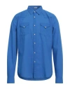 Ognunolasua By Camicettasnob Man Shirt Bright Blue Size 16 ½ Cotton In Blue