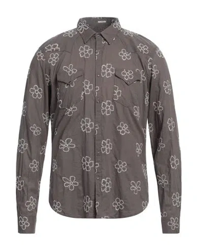Ognunolasua By Camicettasnob Man Shirt Dark Brown Size 17 Cotton