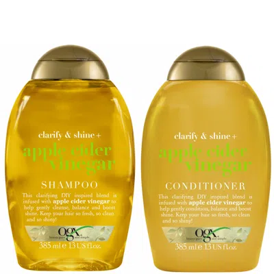 Ogx Clarify And Shine+ Apple Cider Vinegar Shampoo And Conditioner Bundle For Cleansed Hair In White