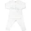 OH BABY OH BABY! "BABY" SKY BLUE EMBROIDERED TWO PIECE SET