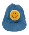Oh Baby ! Baseball Cap - Lyocell Denim With Smiley Applique In Blue
