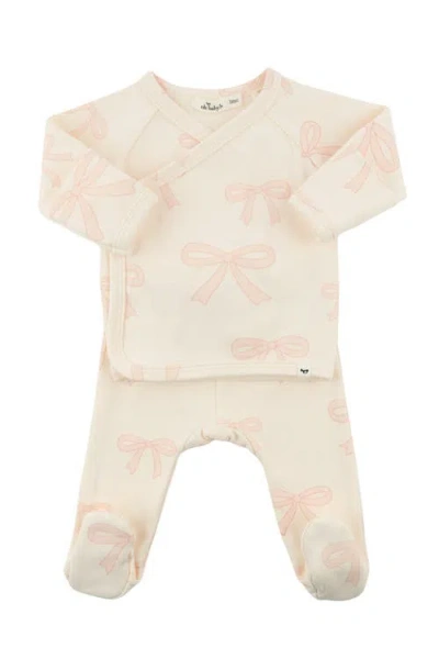 Oh Baby ! Big Bows Pink Kimono Set In Milk