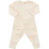 Oh Baby ! Big Bows Pink Two Piece Set In Milk