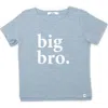 Oh Baby ! "big Bro." Cotton Slub Raw Edge Tee White Ink In Fog