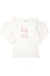 Oh Baby ! "big Sis" Pink Eyelash Millie Long Sleeve Tee In White