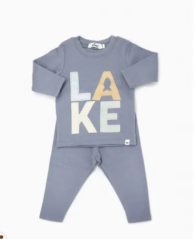 Oh Baby Kids' Boy's Lake Long Sleeve Top In Blue