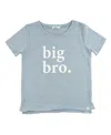 Oh Baby ! "big Bro." Cotton Slub Raw Edge Tee White Ink In Gray