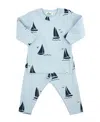 Oh Baby ! Boys' Denim Sailboat Print 2-piece Set - Baby In Blue