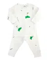 Oh Baby ! Boys' Golf Print Two Piece Tee And Pant Set - Baby In White