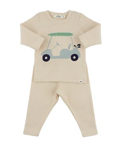 Oh Baby ! Boys' Golfcart Sea Applique 2-piece Tee And Pant Set - Baby In Neutral