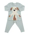 Oh Baby ! Boys' Puppy Applique Two Piece Set - Baby In Blue