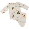 Oh Baby! Brand Camping Print Knotted Gown- Infant In Neutral