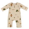 Oh Baby! Brand Camping Print One Button Romper French Terry- Infant In Neutral