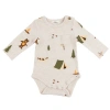 Oh Baby! Brand Teddy Bear Face Print Pocket Romper- Infant In Neutral