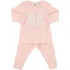 Oh Baby ! Butterfly Cream/pink Silver Fleck Tulle Two Piece Set In Pale Pink