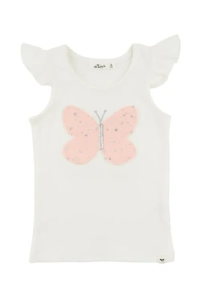 Oh Baby ! Butterfly Pink/pink Silver Tulle Flutter Tank