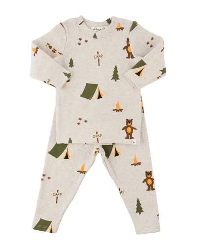 Oh Baby Camping Print 2pc Set In Multi