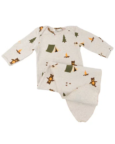 Oh Baby Kids' ! Camping Print Knotted Gown In Multi