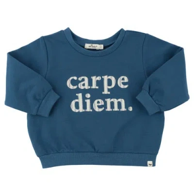 Oh Baby ! Carpe Diem Brooklyn Boxy Sweatshirt In Blue