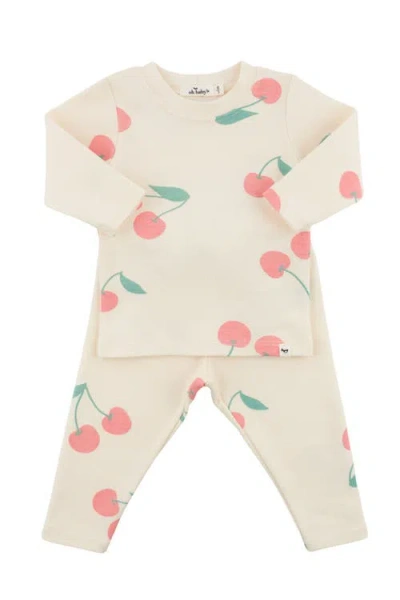 Oh Baby Kids' ! Cherries Two Piece Set In Milk