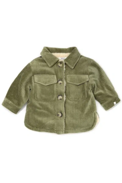 Oh Baby ! Corduroy With Snowdrift Shacket In Green