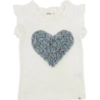Oh Baby Kids' ! Dahlia Ruffle Heart Rebekah Tank In White