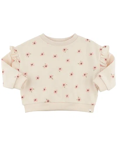 Oh Baby Kids' ! Daisies Ruffle Slouch Sweatshirt In Neutral