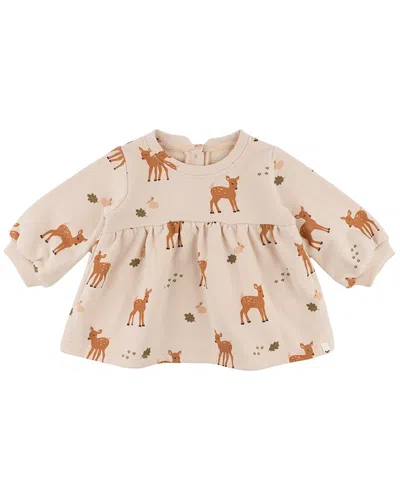 Oh Baby Kids' ! Deer Print Josephine Dress In Neutral