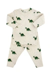 Oh Baby ! Dinosaur Print Two Piece Set In Malt
