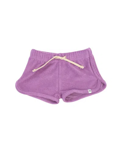 Oh Baby Drawstring Shorter Terry Track Short In Purple