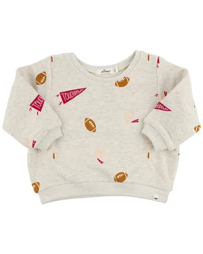 Oh Baby Kids' ! Football Print Brooklyn Boxy Sweatshirt In Multi