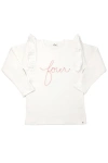 Oh Baby ! "four" Pink Eyelash Millie Long Sleeve Tee In Cream