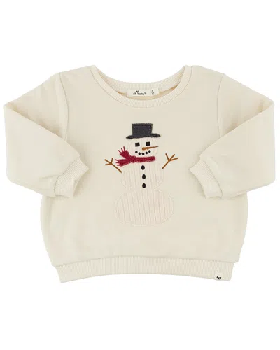 Oh Baby Full Snowman Brooklyn Boxy Sweatshirt In Pink