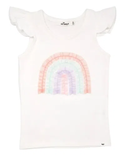 Oh Baby Kids' Girl's Rainbow Tulle Tank Top In Cream In White