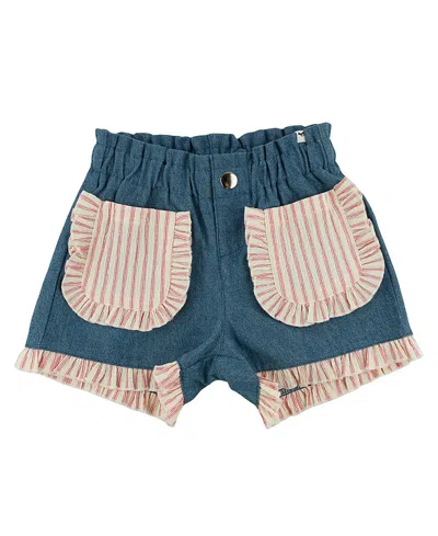 OH BABY OH BABY! GIRLS' DENIM LIBBY RUFFLE SHORT - BABY, LITTLE KID
