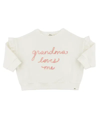 Oh Baby ! Girls' Grandma Loves Me Millie Sweatshirt - Baby, Little Kid In White