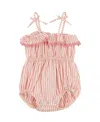 Oh Baby ! Girls' Harriet Ruffle Romper - Cabana - Baby In Pink