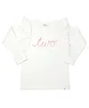 Oh Baby ! Girls' Millie Two Pink Sparkle Embroidered Tee - Little Kid In White