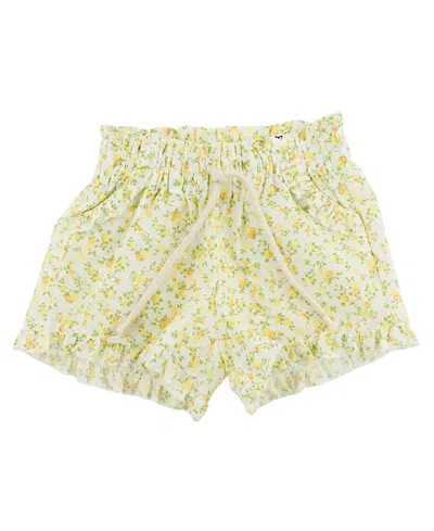 Oh Baby ! Girls' Poppy Sprig Delilah Ruffle Short - Baby, Little Kid In Yellow