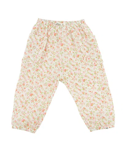 Oh Baby ! Girls' Poppy Sprig Ruffle Side Pocket Pant - Baby, Little Kid In Neutral